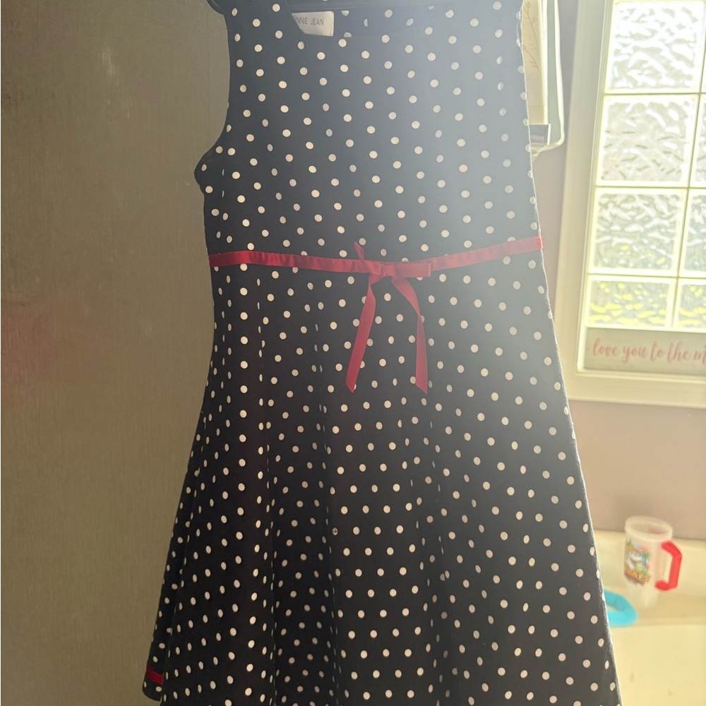 Bonnie Jean -Polka Dot Kids Dress with Red Accents